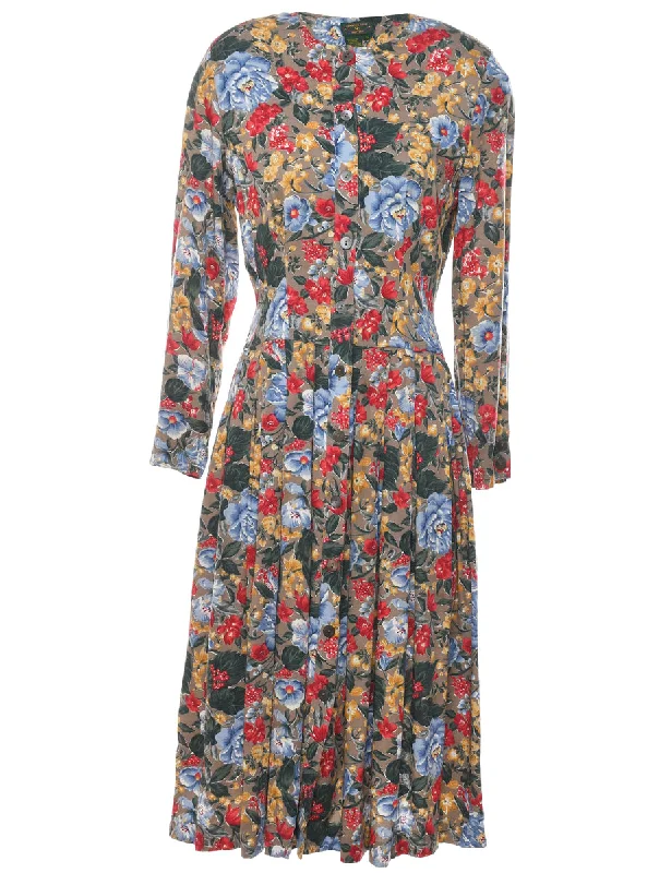 Floral Print Dress - M