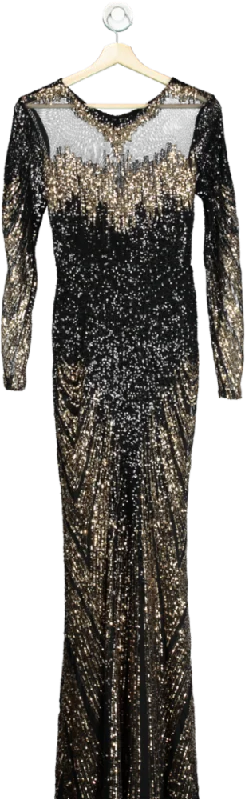 Goddiva Gold Sequin Maxi Dress UK 8