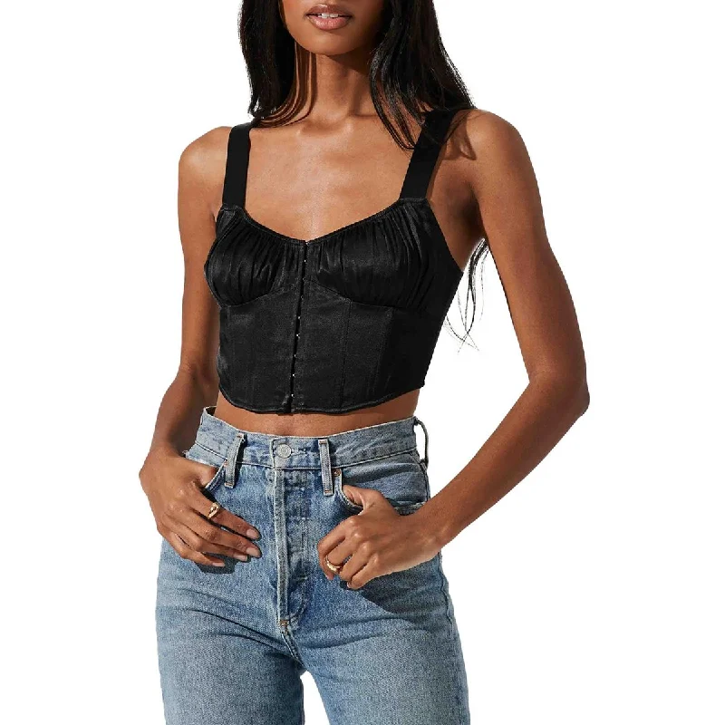 ASTR the Label Womens Ruched Adjustable Cropped